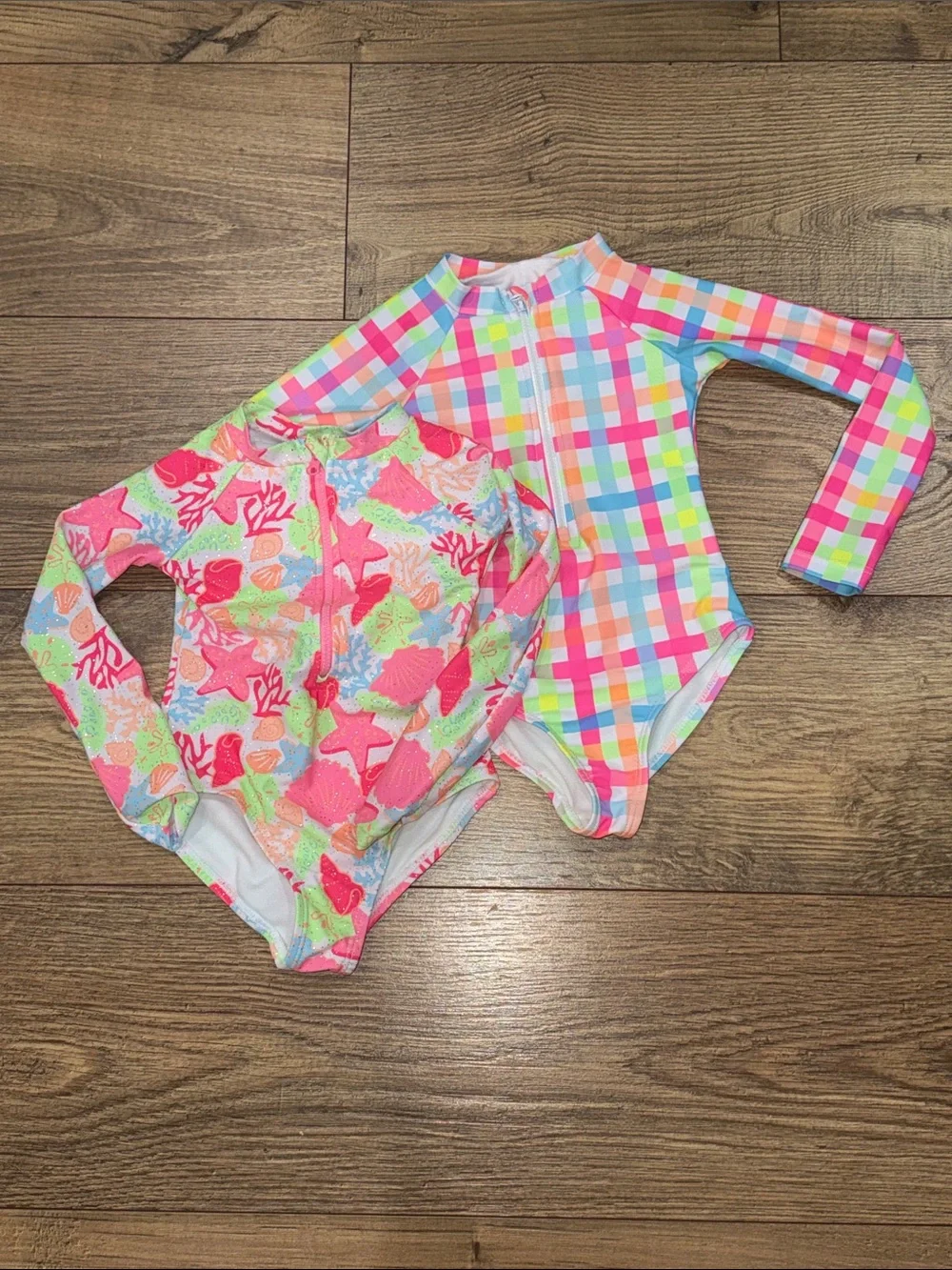 Kids Long Sleeve One-Piece Swimsuit - Bright Multi Colors